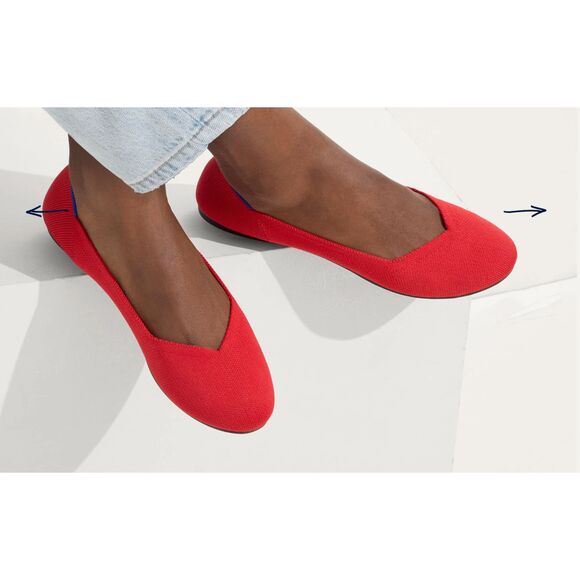 Rothy’s The Round Toe Flat Bright Red Size 9.5 EUC - Picture 1 of 9